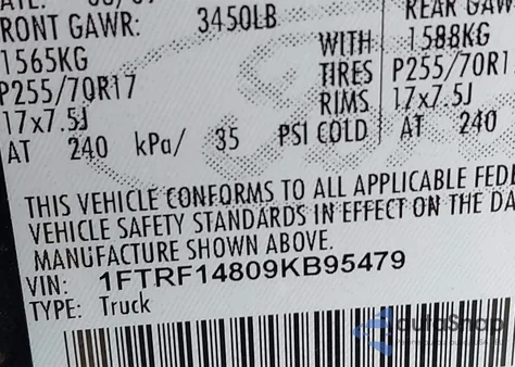 2009 Ford F-150 Stx/Xl/Xlt from USA, damaged, VIN 1FTRF14809KB95479